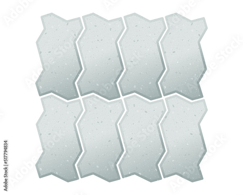 Fototapeta Naklejka Na Ścianę i Meble -  Vector illustration of texturized paving slabs. Pattern made from bricks of road surface.