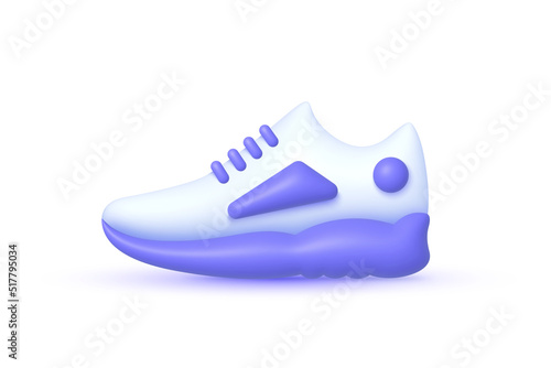 3d sneakers for fashion lifestyle design. Minimal design. Top view. 3d vector illustration