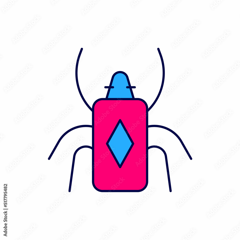 Filled outline Beetle bug icon isolated on white background. Vector Filled outline Beetle bug icon isolated on white background. Vector