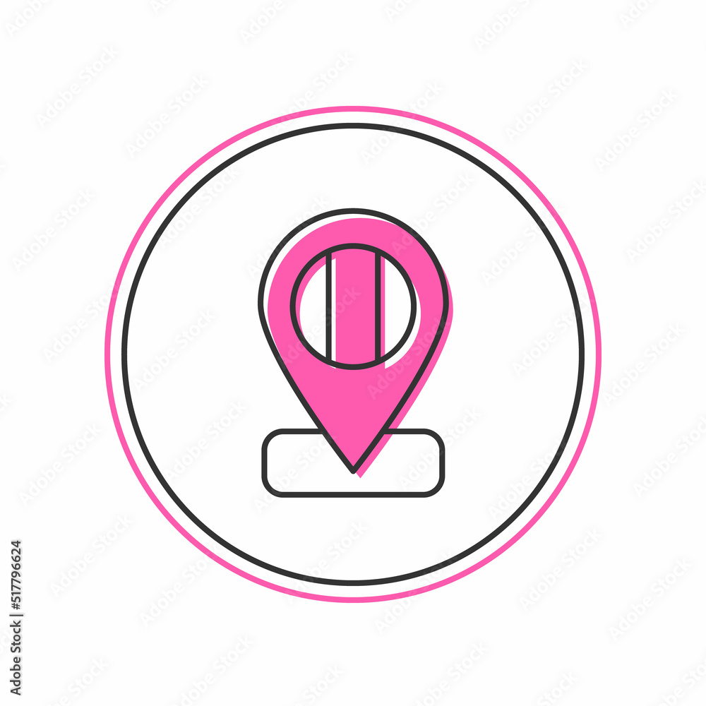 Filled outline Location flag Italy icon isolated on white background. Vector Filled outline Location flag Italy icon isolated on white background. Vector