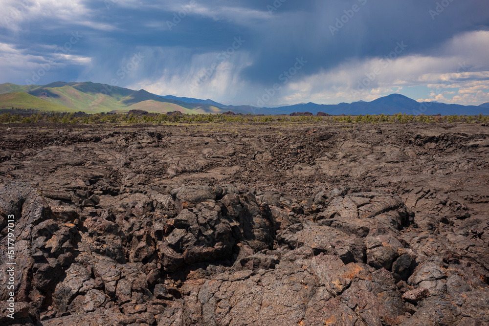 Vast landscape of Craters of the Moon National Monument and Preserve near Arco, Idaho