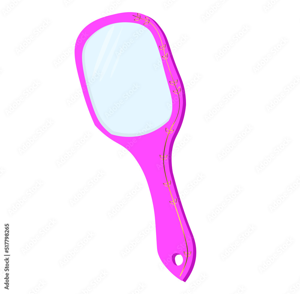 Pink hand mirror with white background vector
Pink hand mirror with white background vector