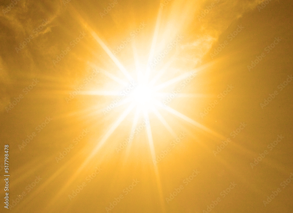 shining orange sun heat wave background - obrazy, fototapety, plakaty 