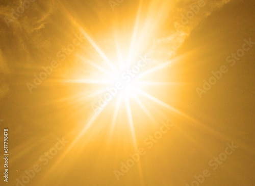 shining orange sun heat wave background