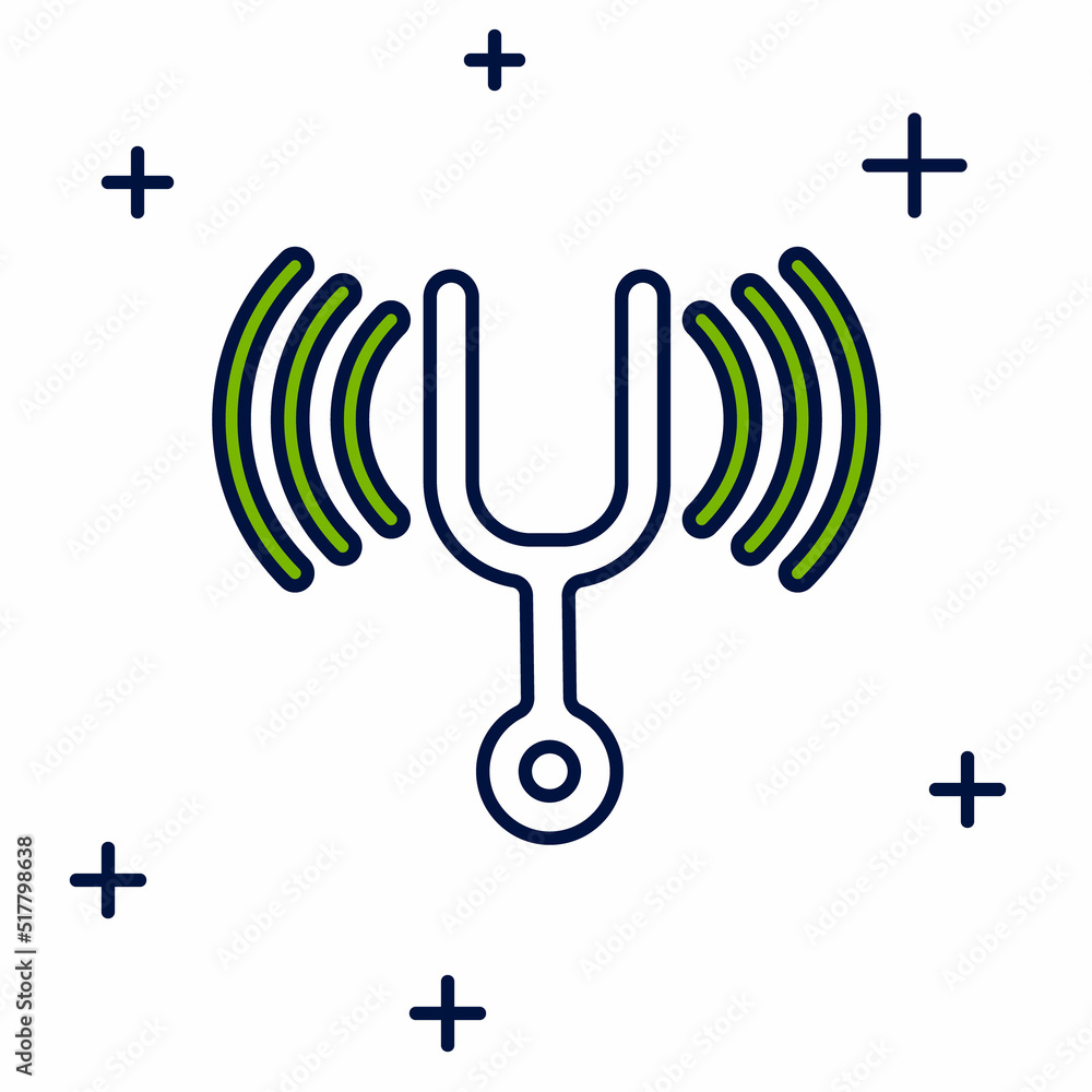 Filled outline Musical tuning fork for tuning musical instruments icon isolated on white background. Vector Filled outline Musical tuning fork for tuning musical instruments icon isolated on white background. Vector