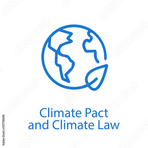 Climate Pact and Climate Law Icon. The European Green Deal. Vector illustration EPS 10