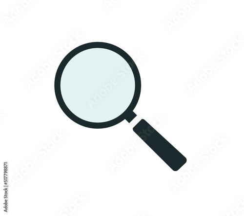 Monochromatic magnifying glass icon. Concept of searching, browse, and details
