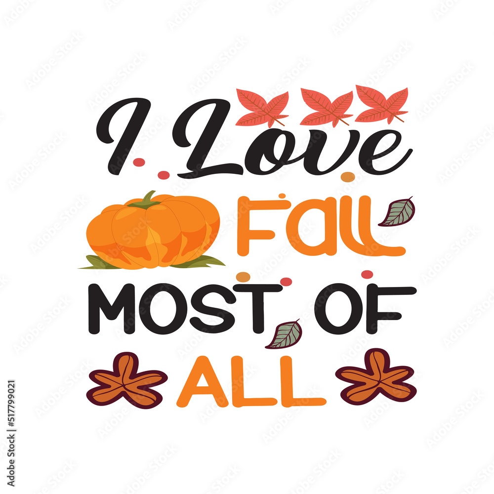 Fall typography T shirt design vector