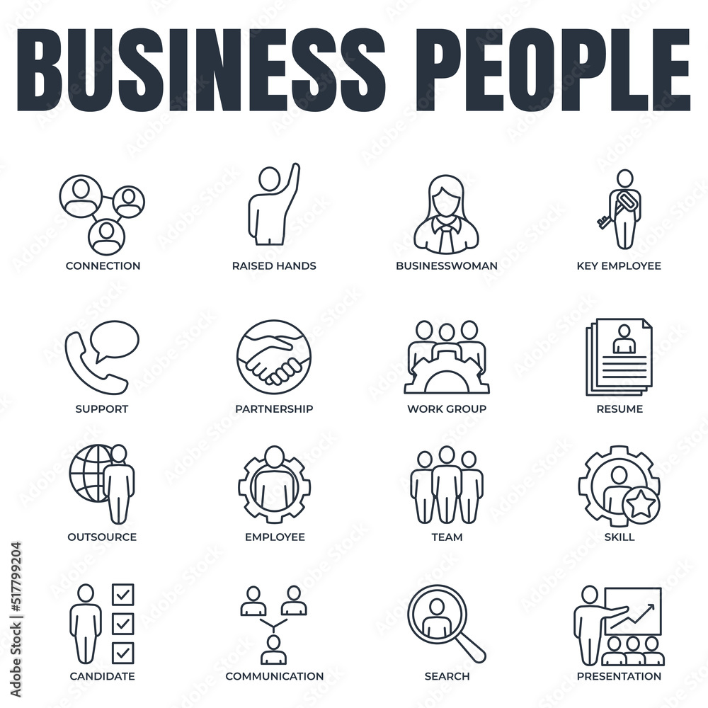 Set of business people icon logo vector illustration. team, resume, communication, presentation and more pack symbol template for graphic and web design collection Set of business people icon logo vector illustration. team, resume, communication, presentation and more pack symbol template for graphic and web design collection