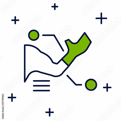 Filled outline Prosthesis hand icon isolated on white background. Futuristic concept of bionic arm, robotic mechanical hand. Vector