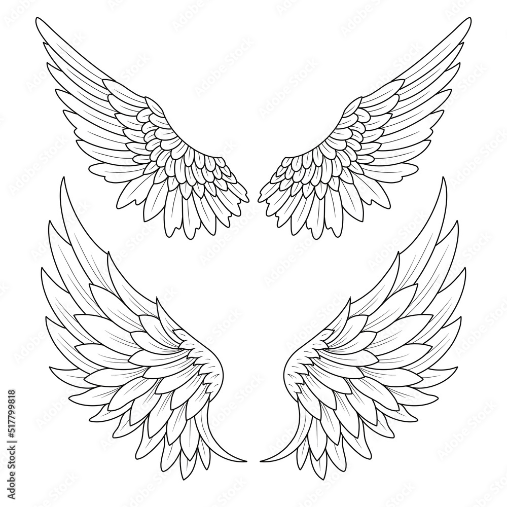 Obraz premium wings, tattoo, silhouette 
