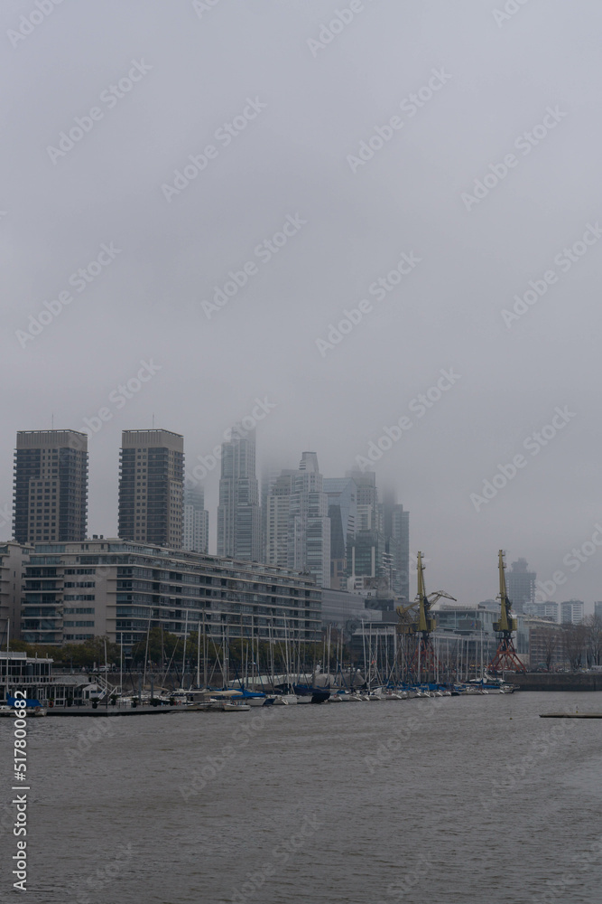 Obraz premium skyscrapers and heavy fog Buenos Aires, Argentina