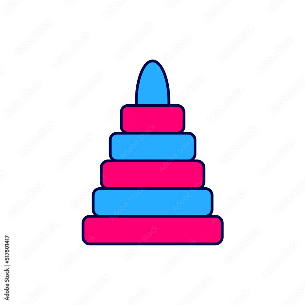 Filled outline Pyramid toy icon isolated on white background. Vector Filled outline Pyramid toy icon isolated on white background. Vector
