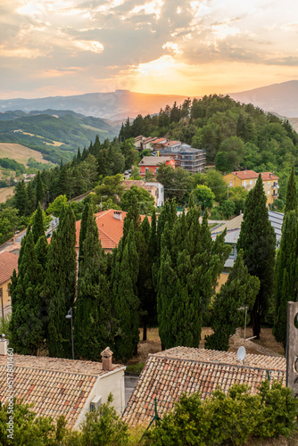 View of Peglio town in Marche region in Italy photo