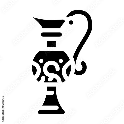 ancient arabic jug for beverage glyph icon vector. ancient arabic jug for beverage sign. isolated symbol illustration