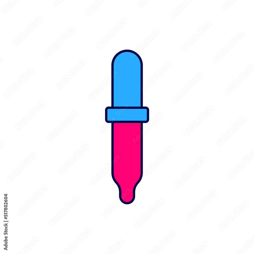 Filled outline Pipette icon isolated on white background. Element of medical, chemistry lab equipment. Medicine symbol. Vector Filled outline Pipette icon isolated on white background. Element of medical, chemistry lab equipment. Medicine symbol. Vector