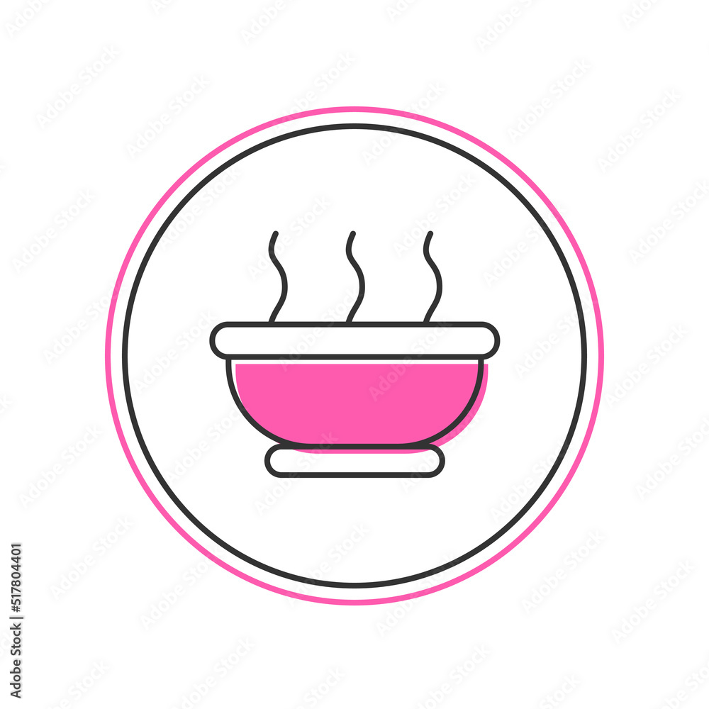 Filled outline Bowl of hot soup icon isolated on white background. Vector Filled outline Bowl of hot soup icon isolated on white background. Vector