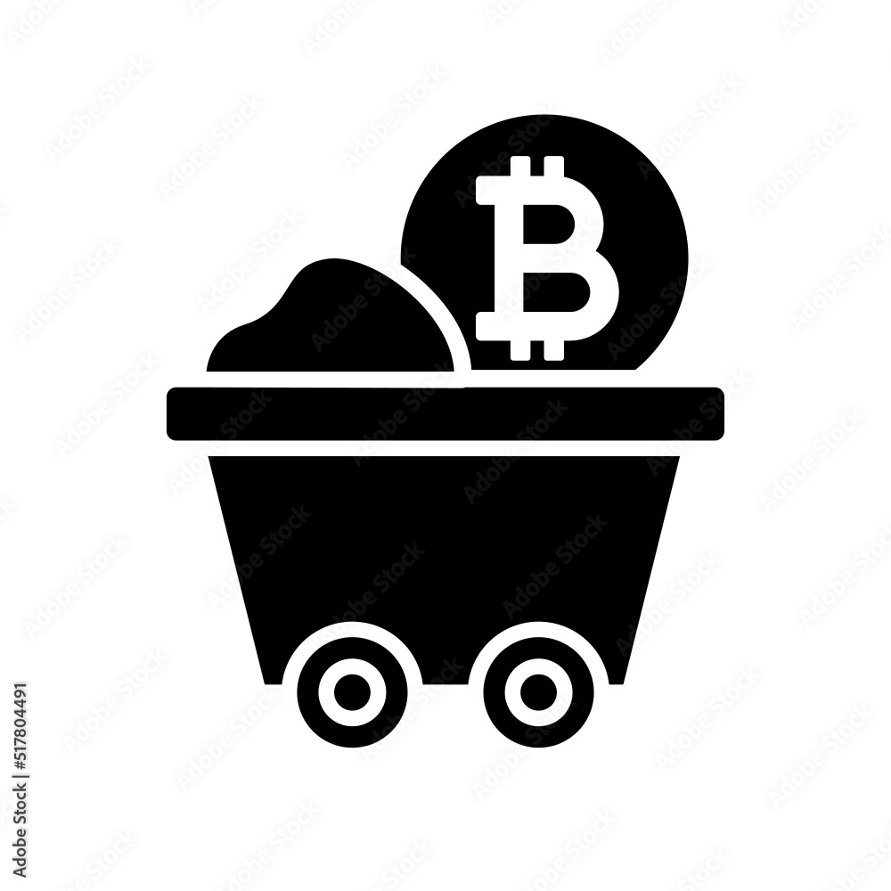 Btc mining glyph icon Btc mining glyph icon
