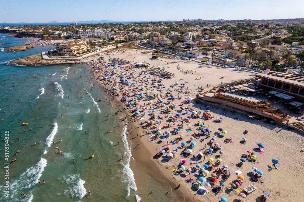 Aerial view of La Zenia, Orihuela during sunny summer day. Costa Blanca. Spain. Travel and tourism concept.