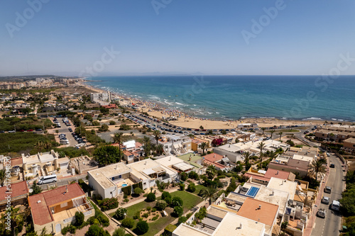 Aerial view of Torre La Mata beach, Alicante during sunny summer day. Costa Blanca. Spain. Travel and tourism concept. © Brastock Images