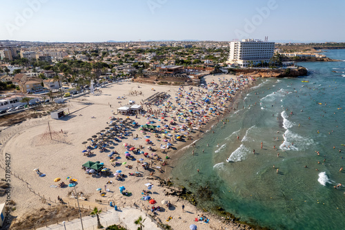 Aerial view of La Zenia, Orihuela during sunny summer day. Costa Blanca. Spain. Travel and tourism concept. photo