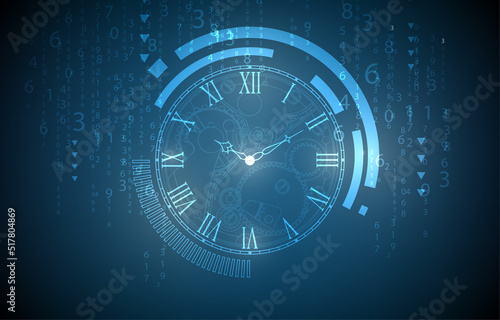 Modern technology analog clock vector background