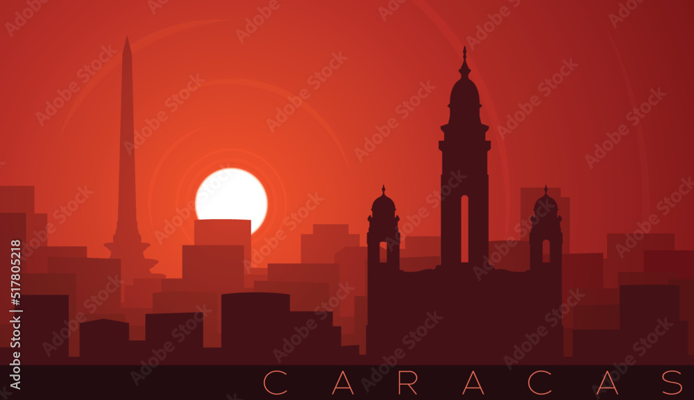 Caracas Low Sun Skyline Scene