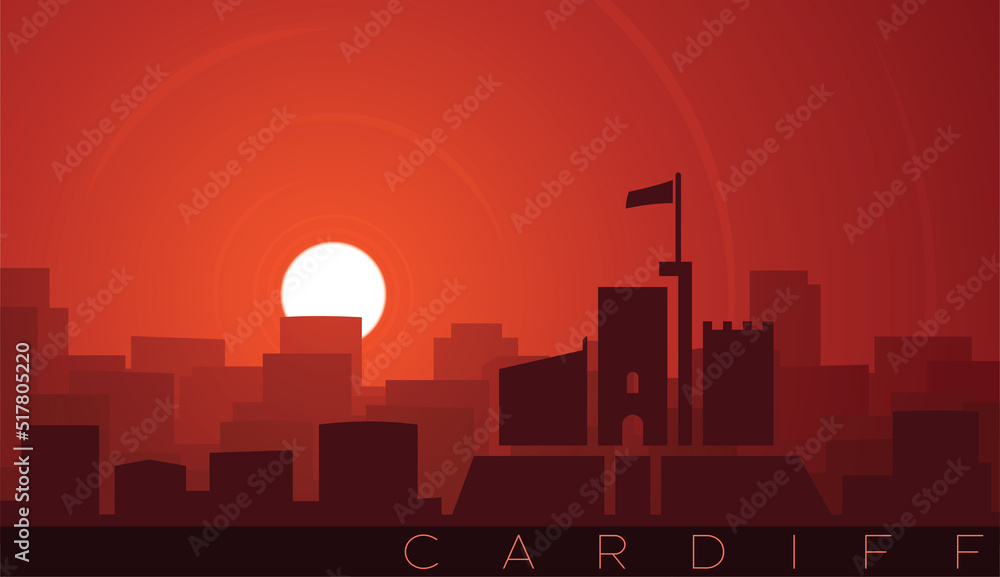 Cardiff Low Sun Skyline Scene