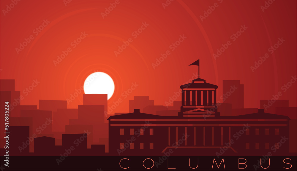 Columbus Low Sun Skyline Scene
