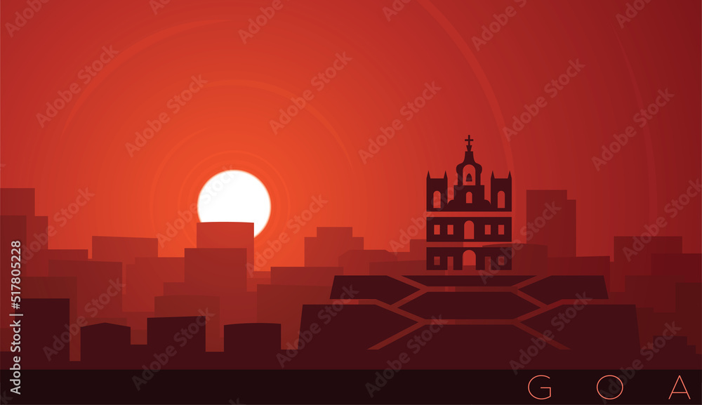 Goa Low Sun Skyline Scene - obrazy, fototapety, plakaty 