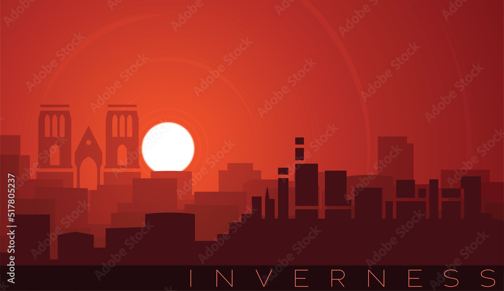 Inverness Low Sun Skyline Scene