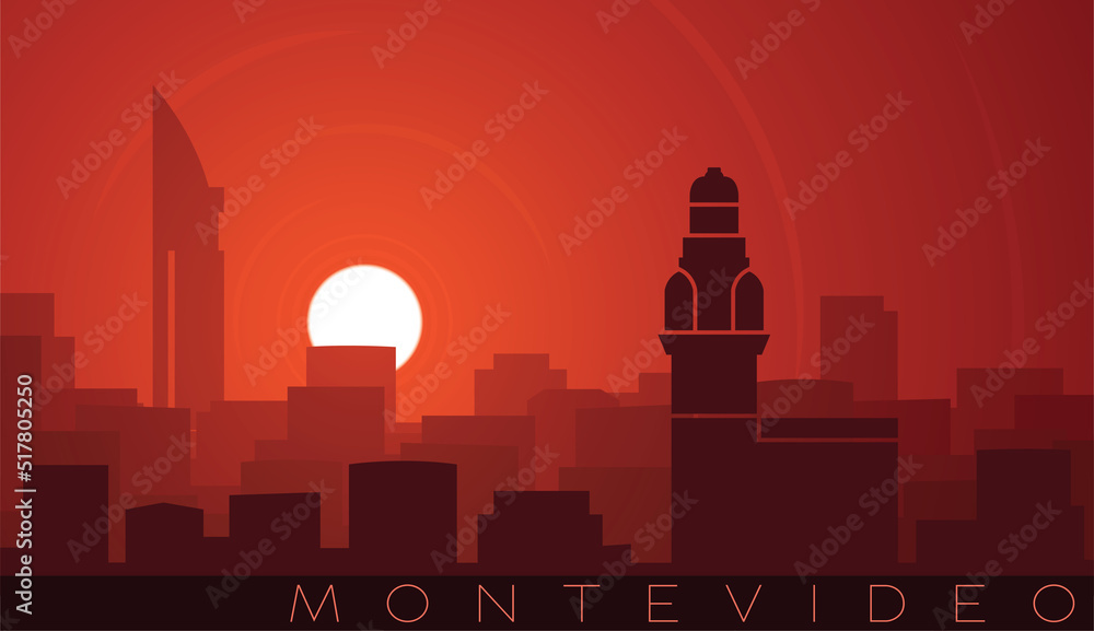 Montevideo Low Sun Skyline Scene Montevideo Low Sun Skyline Scene