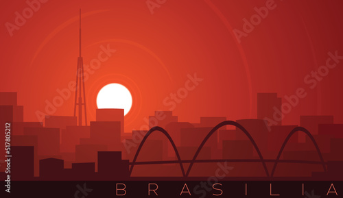 Brasilia Low Sun Skyline Scene