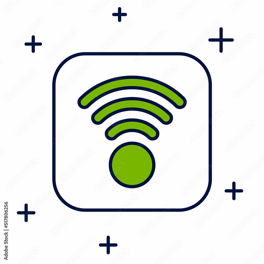 Filled outline Wi-Fi wireless internet network symbol icon isolated on white background. Vector Filled outline Wi-Fi wireless internet network symbol icon isolated on white background. Vector