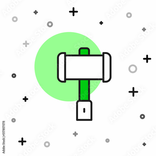 Filled outline Medieval battle hammer icon isolated on white background. Vector