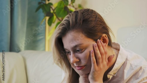 Young woman feels anxiety and loneliness