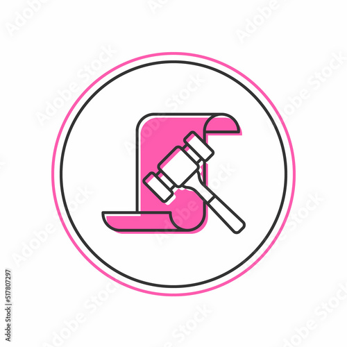 Filled outline Auction hammer icon isolated on white background. Gavel - hammer of judge or auctioneer. Bidding process, deal done. Auction bidding. Vector