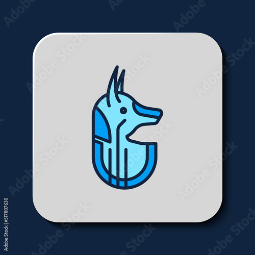 Wallpaper Mural Filled outline Egyptian anubis icon isolated on blue background. Vector Torontodigital.ca