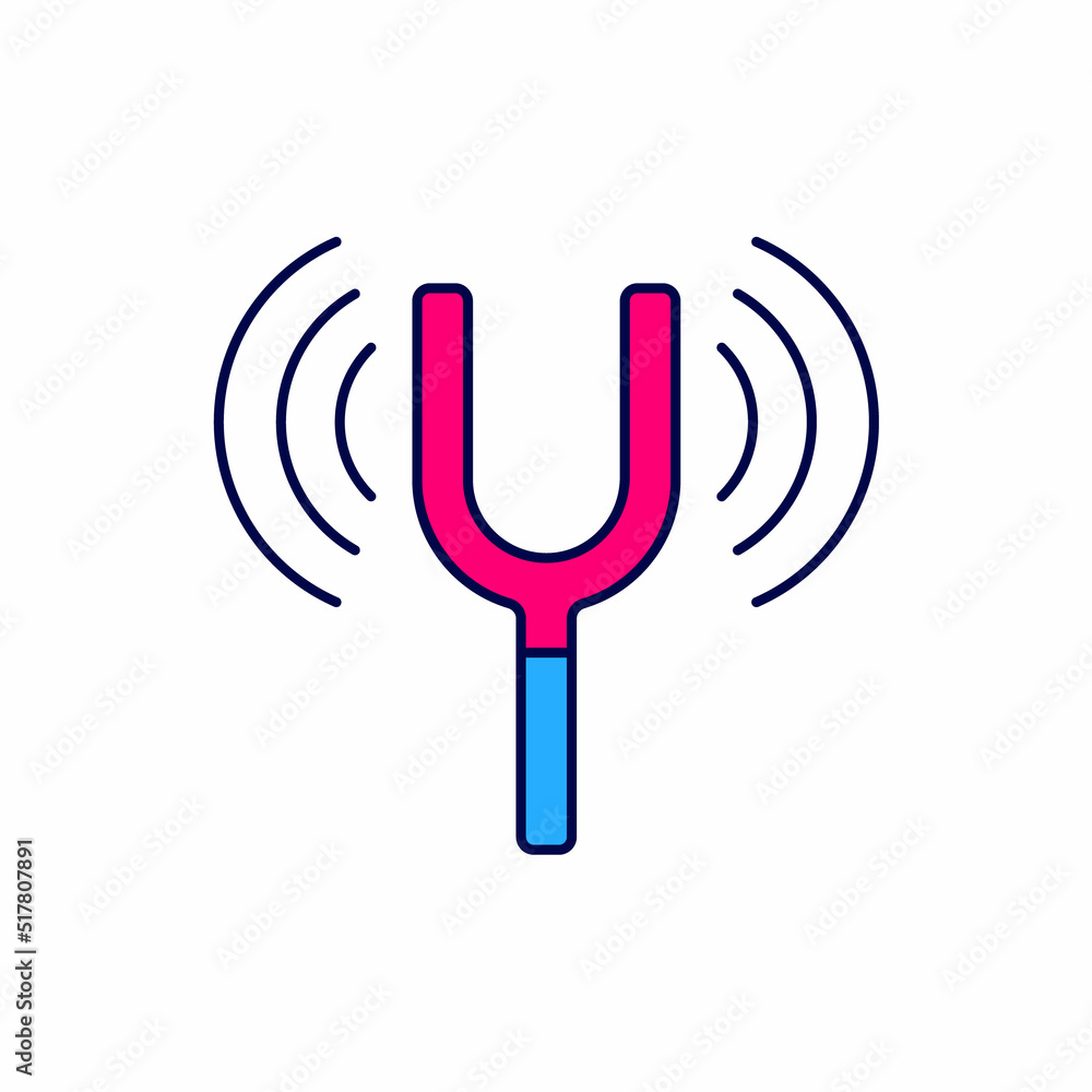 Filled outline Musical tuning fork for tuning musical instruments icon isolated on white background. Vector Filled outline Musical tuning fork for tuning musical instruments icon isolated on white background. Vector