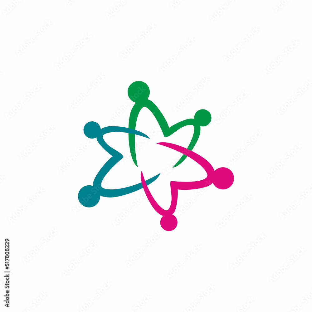 full color people community logo design full color people community logo design