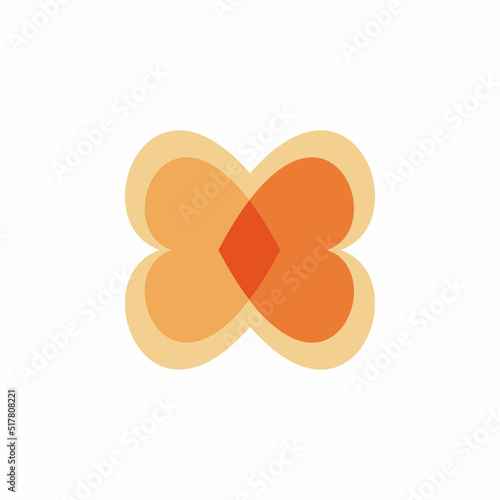 love heart butterfly logo design