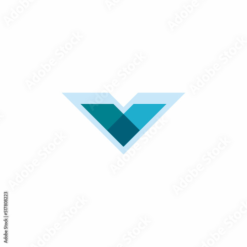 Free Download blue diamond letter v logo design - GFXLoad