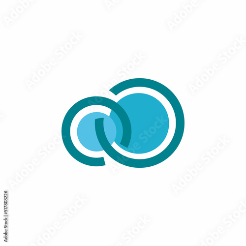 blue circle infinity line logo design