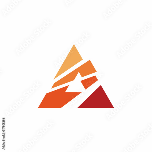 triangle slash color logo design