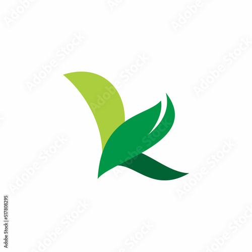 green nature letter k logo design