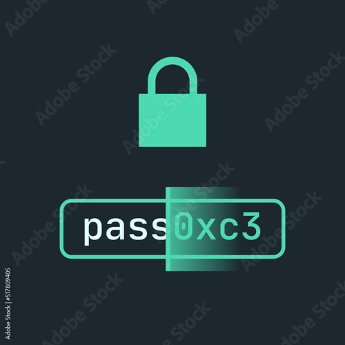 Secured Encrypted Password Vector Concept Cryptography and File System Security Flat Illustration