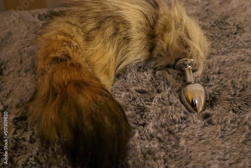 Faux Fur Anal Plug with a tail