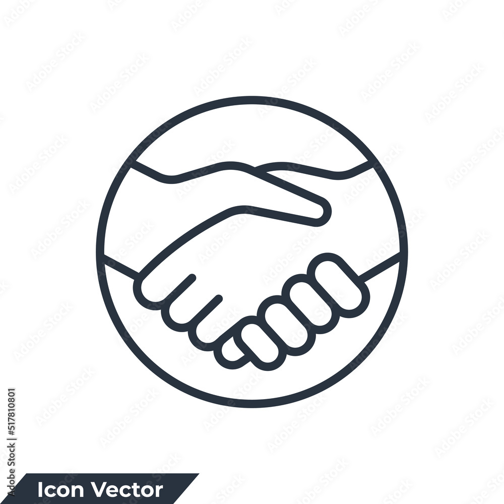 handshake icon logo vector illustration. partnership symbol template for graphic and web design collection