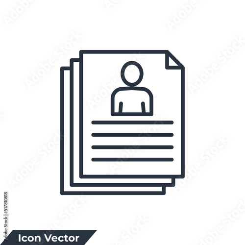 resume icon logo vector illustration. portfolio symbol template for graphic and web design collection