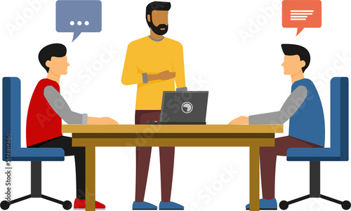 three men having a discussion